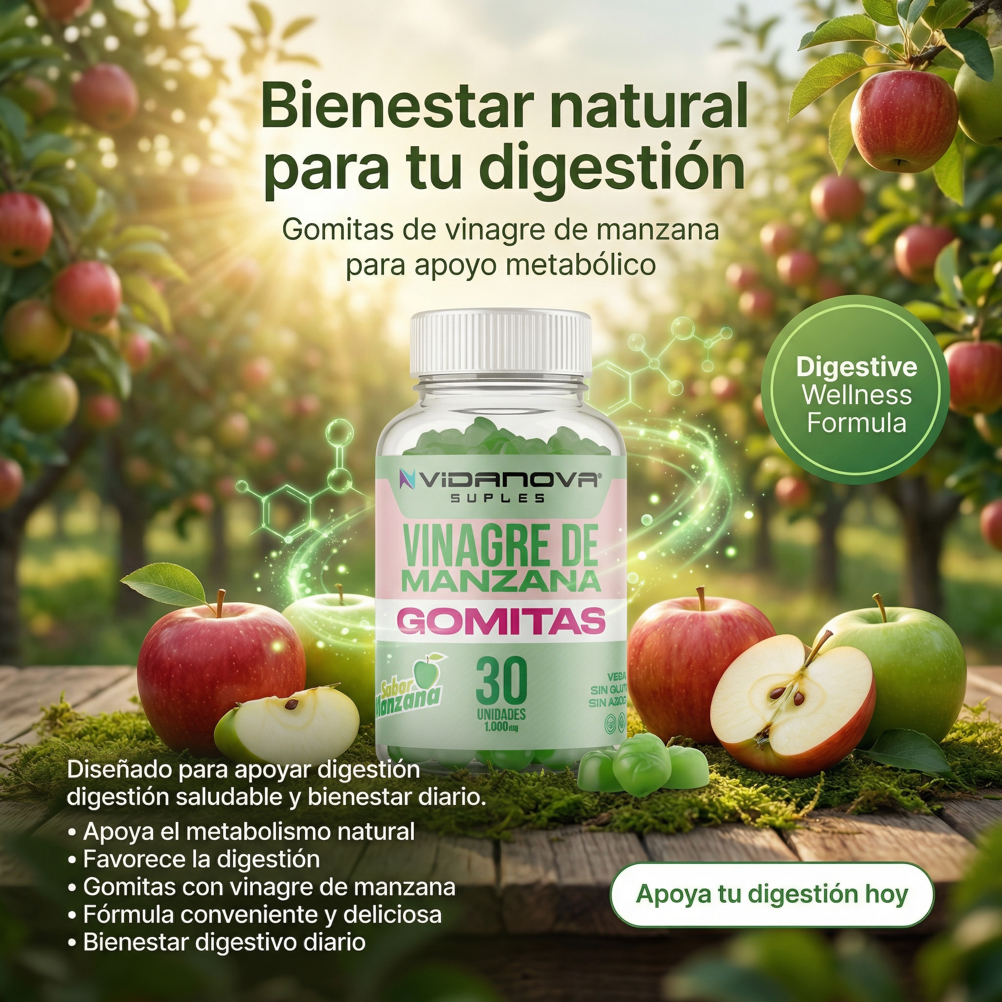 GOMITAS VINAGRE DE MANZANA 30uni